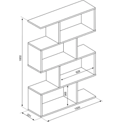 Boekenkast Blokus 100x25x160cm - Eik -Collectie Slaapkamermeubels Ontwerp zonder titel 2022 04 13T093700.922 b995