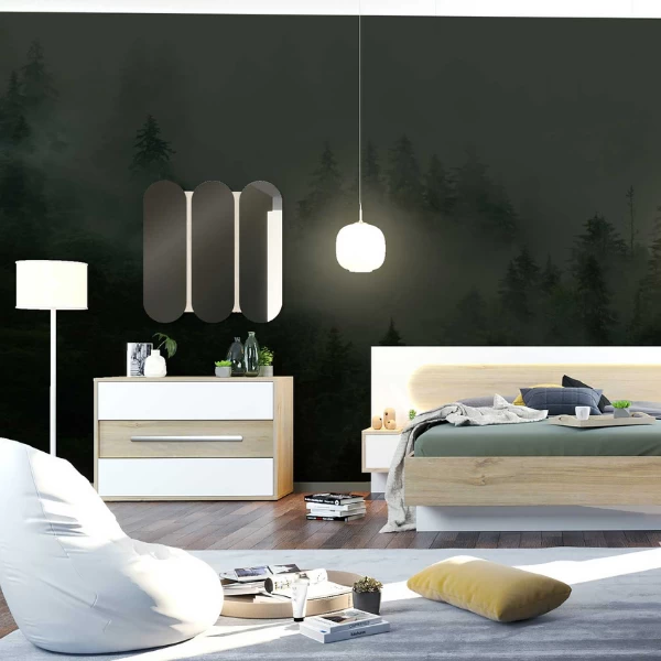 Commode Avalon 120cm 3 Lades - Eik/wit 5 Commode Avalon 120cm 3 Lades - Eik/wit - Afbeelding 3