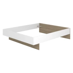 Tweepersoonsbed Moloko 160x200cm - Hoogglans Wit En Eik -Collectie Slaapkamermeubels Ontwerp zonder titel 2022 06 02T090748.641 ccb0