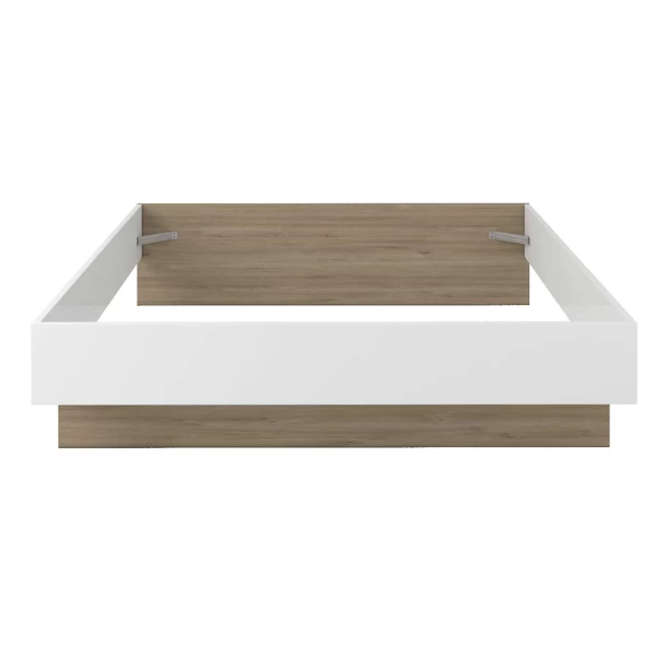 Tweepersoonsbed Moloko 140x190cm - Hoogglans Wit En Eik 6 Tweepersoonsbed Moloko 140x190cm - Hoogglans Wit En Eik - Afbeelding 4