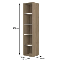 Boekenrek Moloko 50x44x216cm - Eik 11 Boekenrek Moloko 50x44x216cm - Eik -Collectie Slaapkamermeubels Ontwerp zonder titel 2022 06 02T094639.080 0186