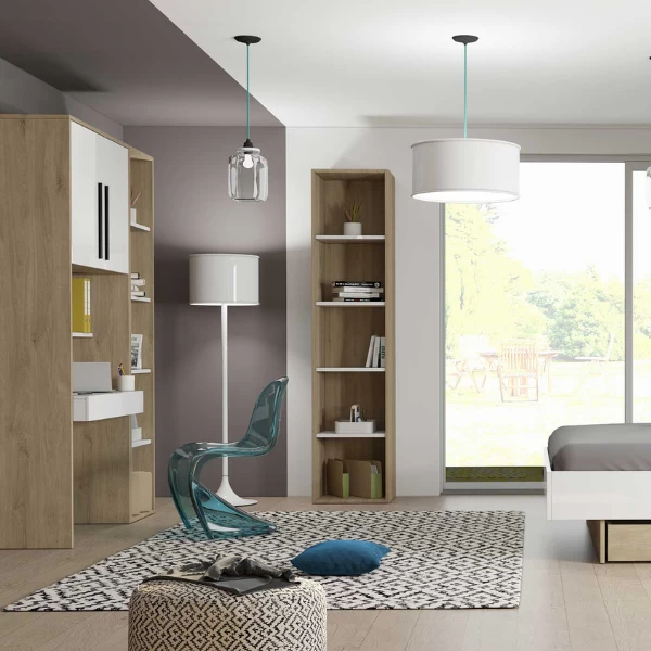 Boekenrek Moloko 50x44x216cm - Eik 5 Boekenrek Moloko 50x44x216cm - Eik - Afbeelding 3