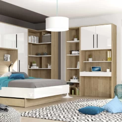 Boekenrek Moloko 50x44x216cm - Eik 9 Boekenrek Moloko 50x44x216cm - Eik -Collectie Slaapkamermeubels Ontwerp zonder titel 2022 06 02T095010.874 add0