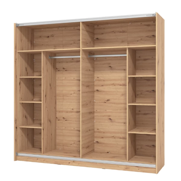 Kledingkast Hoggas 179cm Met Spiegel 2 Deuren - Eik/zwart 6 Kledingkast Hoggas 179cm Met Spiegel 2 Deuren - Eik/zwart - Afbeelding 4