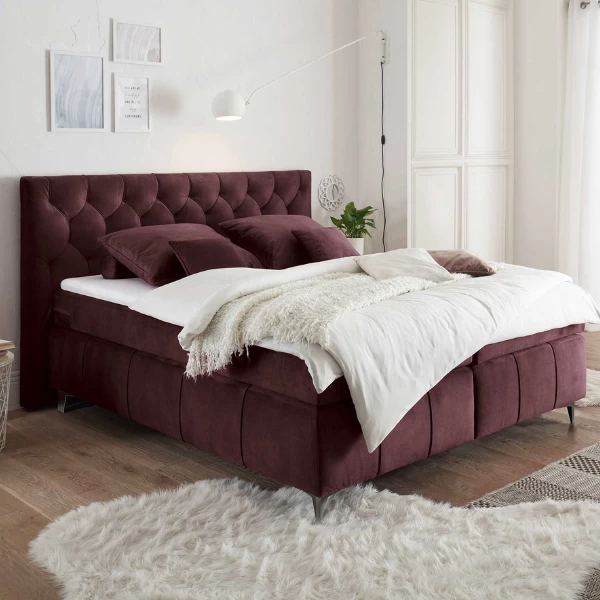 Boxspring Pemberley 160x200cm - Aubergine 3 Boxspring Pemberley 160x200cm - Aubergine