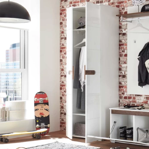 Kledingkast Nuro 60cm 2 Deuren - Hoogglans Wit 5 Kledingkast Nuro 60cm 2 Deuren - Hoogglans Wit - Afbeelding 3