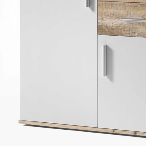 Commode Debby 2 Deuren En 2 Lades - Wit/eik 5 Commode Debby 2 Deuren En 2 Lades - Wit/eik - Afbeelding 3