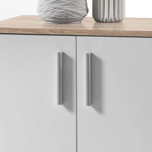 Commode Debby 2 Deuren - Wit/sonoma Eik 4 Commode Debby 2 Deuren - Wit/sonoma Eik - Afbeelding 2