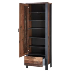 Garderobekast Carthago 69cm Met 1 Deur & 1 Lade - Oude Eik/antraciet -Collectie Slaapkamermeubels Ontwerp zonder titel 2022 09 19T163304.346 da98