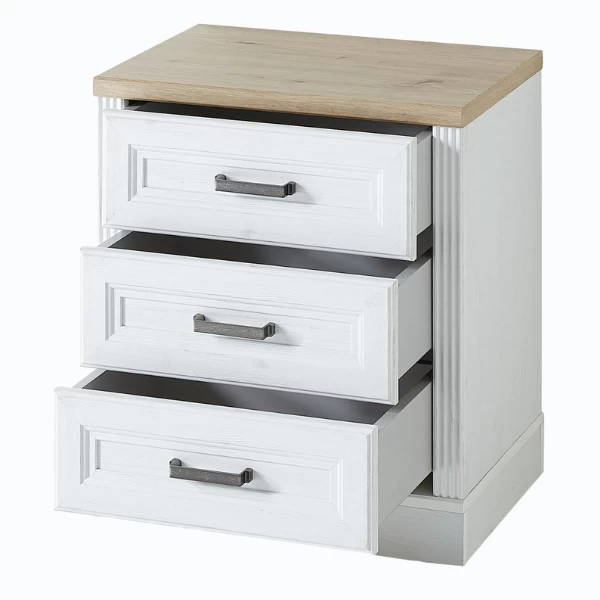 Ladeblok Samine Met 3 Lades - Wit/eik 5 Ladeblok Samine Met 3 Lades - Wit/eik - Afbeelding 3