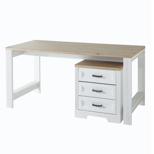 Ladeblok Samine Met 3 Lades - Wit/eik 4 Ladeblok Samine Met 3 Lades - Wit/eik - Afbeelding 2