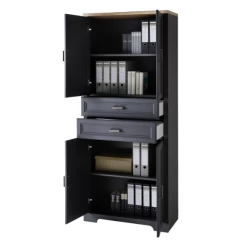 Dossierkast Samine Met 4 Deuren & 2 Lades - Grafiet/eik -Collectie Slaapkamermeubels Ontwerp zonder titel 2022 09 22T114240.230 9f67