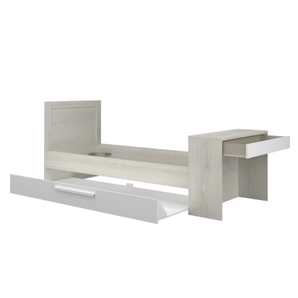 Bed Shipley 90x200 Met Bureau En Bedlade - Grenen/ Wit 10 Bed Shipley 90x200 Met Bureau En Bedlade - Grenen/ Wit - Afbeelding 8