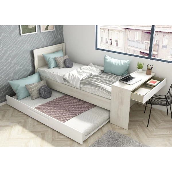 Bed Shipley 90x200 Met Bureau En Bedlade - Grenen/ Wit 7 Bed Shipley 90x200 Met Bureau En Bedlade - Grenen/ Wit - Afbeelding 5