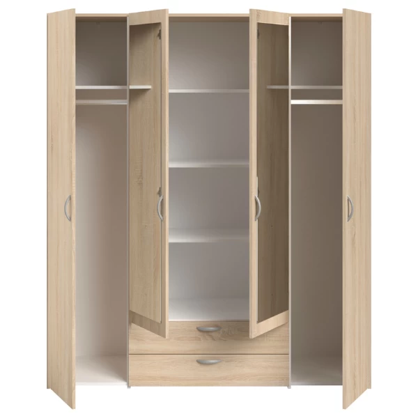 Opbergkast Salvador Spiegels, 4 Deuren & 2 Laden - Sonoma Eik 9 Opbergkast Salvador Spiegels, 4 Deuren & 2 Laden - Sonoma Eik - Afbeelding 7