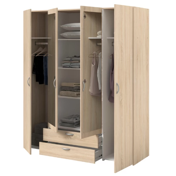 Opbergkast Salvador Spiegels, 4 Deuren & 2 Laden - Sonoma Eik 6 Opbergkast Salvador Spiegels, 4 Deuren & 2 Laden - Sonoma Eik - Afbeelding 4