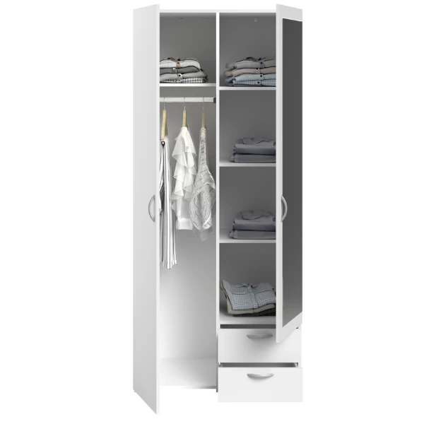 Opbergkast Salvador Spiegel, 2 Deuren & 2 Laden - Wit 7 Opbergkast Salvador Spiegel, 2 Deuren & 2 Laden - Wit - Afbeelding 5