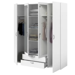 Opbergkast Salvador Spiegels, 4 Deuren & 2 Laden - Wit -Collectie Slaapkamermeubels Ontwerp zonder titel 2022 10 27T104406.268 1534