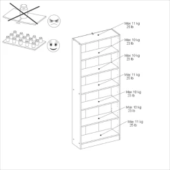 Boekenkast Hobby 198 Cm-5 Legplanken-eik -Collectie Slaapkamermeubels Ontwerp zonder titel 2022 11 16T103230.048 c096
