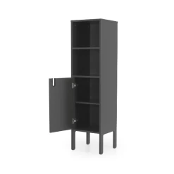 Hoge Kast Pop | 40 X 40 X 152 Cm | Grafietgrijs -Collectie Slaapkamermeubels Ontwerp zonder titel 2022 12 13T093554.132 f399