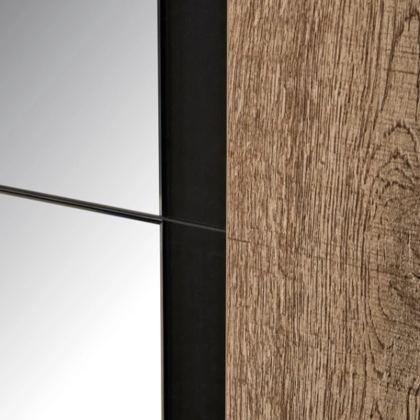 Kledingkast Anelia 245cm Met Spiegel - Eik/zwart 7 Kledingkast Anelia 245cm Met Spiegel - Eik/zwart - Afbeelding 5
