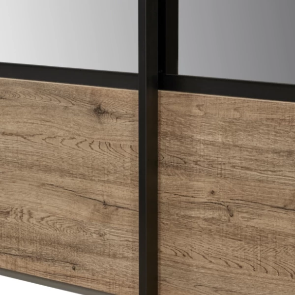 Kledingkast Anelia 245cm Met Spiegel - Eik/zwart 6 Kledingkast Anelia 245cm Met Spiegel - Eik/zwart - Afbeelding 4