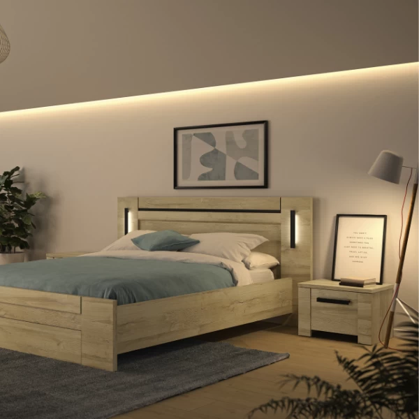 Nachtkastje Soren Met Lade - Eik 4 Nachtkastje Soren Met Lade - Eik - Afbeelding 2