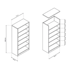 Boekenkast Stacy 72 Cm 5 Legplanken-sonoma Eik -Collectie Slaapkamermeubels Ontwerp zonder titel 2023 03 14T131124.869 ab93