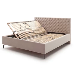 Tweepersoonsbed Janice Met Opbergruimte 160x200cm - Beige/zwart -Collectie Slaapkamermeubels Ontwerp zonder titel 2023 03 17T145427.643 85aa