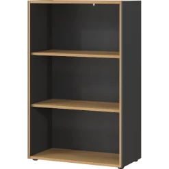 Open Archiefkast Robert 120 Cm - Antraciet/eik
