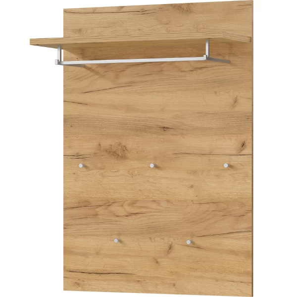 Wandkapstok Abby Met 5 Haken En Kledingroede - Eik 7 Wandkapstok Abby Met 5 Haken En Kledingroede - Eik - Afbeelding 5