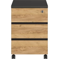 Ladeblok Miguel Met 3 Lades - Antraciet/eik -Collectie Slaapkamermeubels Ontwerp zonder titel 2023 03 21T140852.773 372e