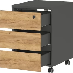 Ladeblok Miguel Met 3 Lades - Antraciet/eik -Collectie Slaapkamermeubels Ontwerp zonder titel 2023 03 21T140853.862 d947