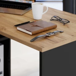 Hoekbureau Miguel Met Opbergruimte - Antraciet/eik -Collectie Slaapkamermeubels Ontwerp zonder titel 2023 03 21T142358.714 555f