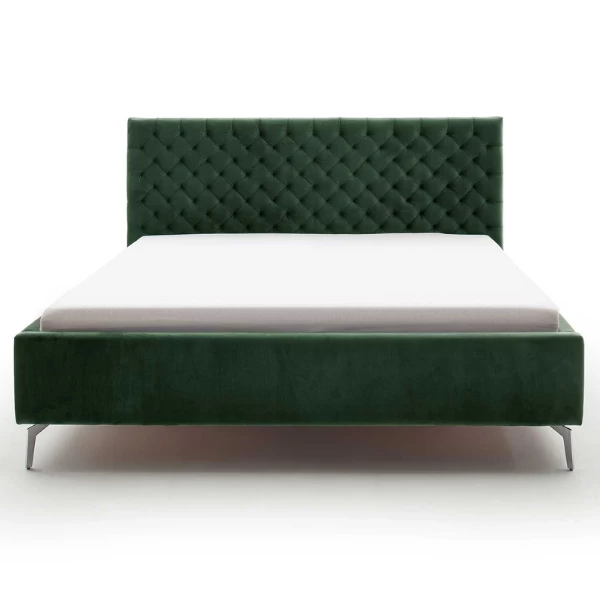 Tweepersoonsbed Janice Met Opbergruimte 160x200cm - Donkergroen/chroom 6 Tweepersoonsbed Janice Met Opbergruimte 160x200cm - Donkergroen/chroom - Afbeelding 4