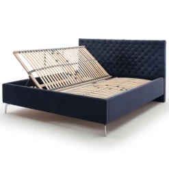 Tweepersoonsbed Janice Met Opbergruimte 180x200cm - Donkerblauw/chroom -Collectie Slaapkamermeubels Ontwerp zonder titel 2023 03 21T164635.829 65a3