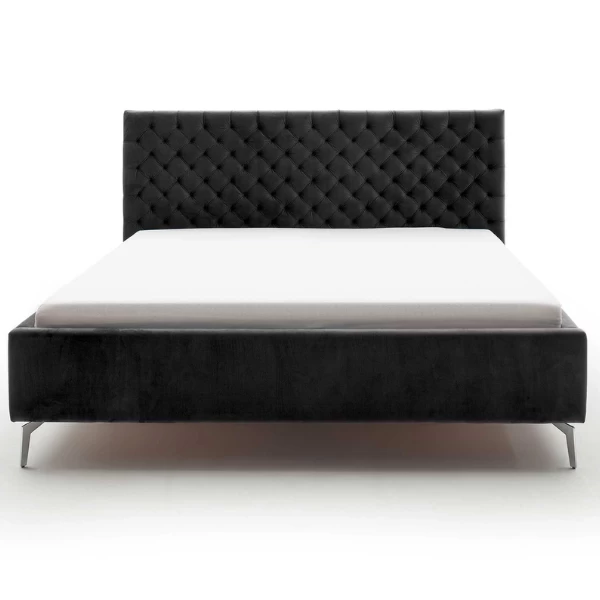 Tweepersoonsbed Janice Met Opbergruimte 180x200cm - Zwart/chroom 7 Tweepersoonsbed Janice Met Opbergruimte 180x200cm - Zwart/chroom - Afbeelding 5