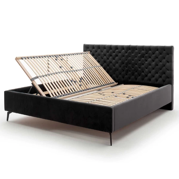 Tweepersoonsbed Janice Met Opbergruimte 160x200cm - Zwart 8 Tweepersoonsbed Janice Met Opbergruimte 160x200cm - Zwart - Afbeelding 6