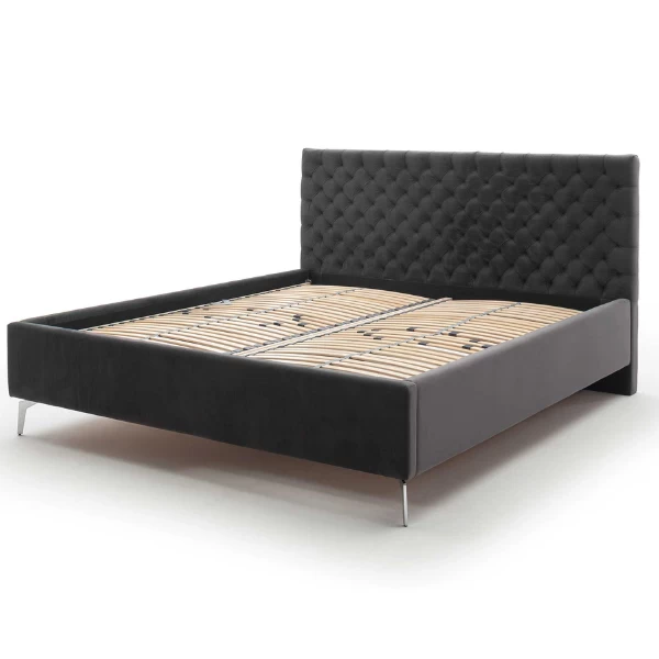 Tweepersoonsbed Janice Met Opbergruimte 160x200cm - Antraciet/chroom 14 Tweepersoonsbed Janice Met Opbergruimte 160x200cm - Antraciet/chroom - Afbeelding 12