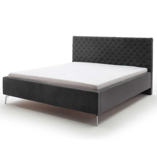 Tweepersoonsbed Janice Met Opbergruimte 160x200cm - Antraciet/chroom 10 Tweepersoonsbed Janice Met Opbergruimte 160x200cm - Antraciet/chroom - Afbeelding 8