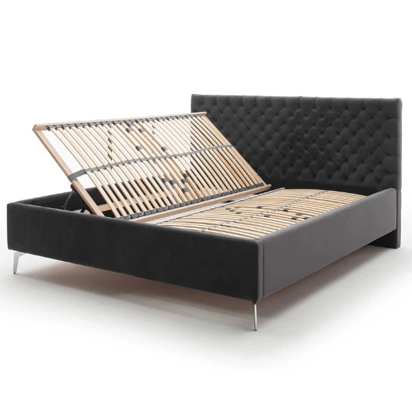 Tweepersoonsbed Janice Met Opbergruimte 180x200cm - Antraciet/chroom 15 Tweepersoonsbed Janice Met Opbergruimte 180x200cm - Antraciet/chroom - Afbeelding 13