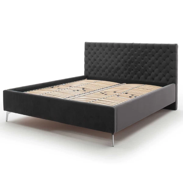 Tweepersoonsbed Janice Met Opbergruimte 180x200cm - Antraciet/chroom 14 Tweepersoonsbed Janice Met Opbergruimte 180x200cm - Antraciet/chroom - Afbeelding 12