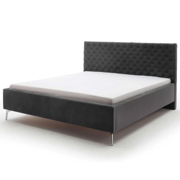 Tweepersoonsbed Janice Met Opbergruimte 180x200cm - Antraciet/chroom 10 Tweepersoonsbed Janice Met Opbergruimte 180x200cm - Antraciet/chroom - Afbeelding 8