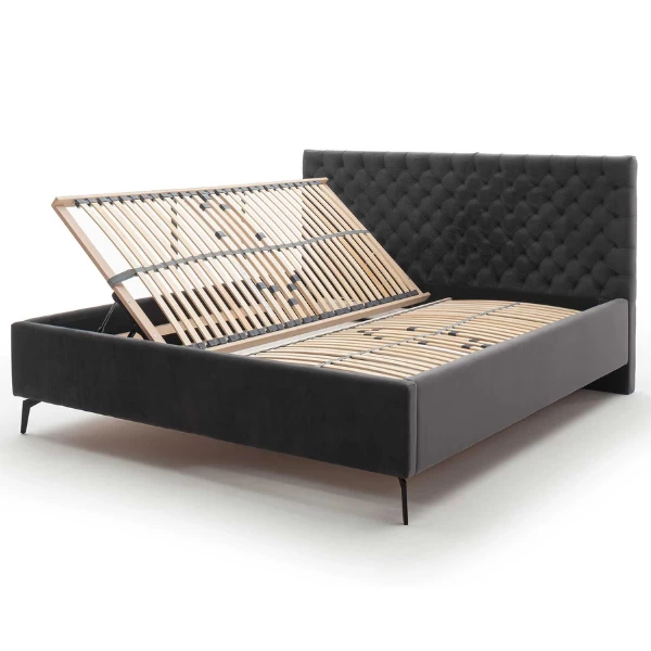 Tweepersoonsbed Janice Met Opbergruimte 160x200cm - Antraciet/zwart 15 Tweepersoonsbed Janice Met Opbergruimte 160x200cm - Antraciet/zwart - Afbeelding 13