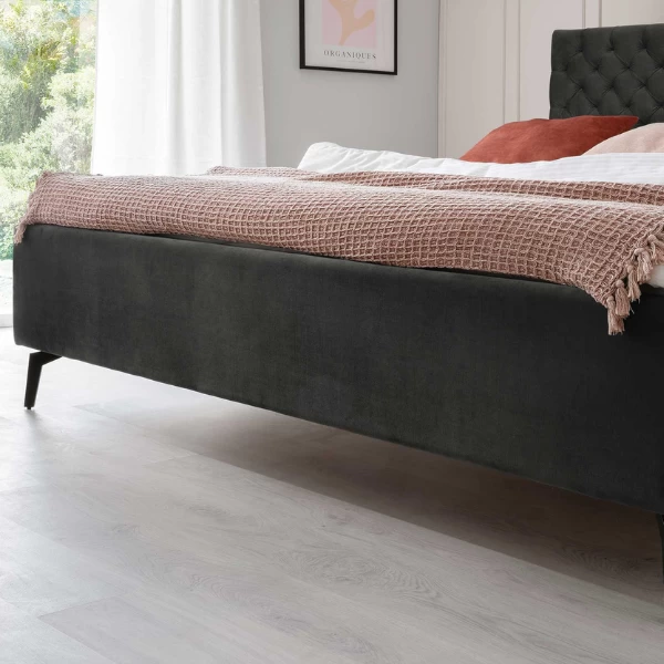 Tweepersoonsbed Janice Met Opbergruimte 160x200cm - Antraciet/zwart 7 Tweepersoonsbed Janice Met Opbergruimte 160x200cm - Antraciet/zwart - Afbeelding 5