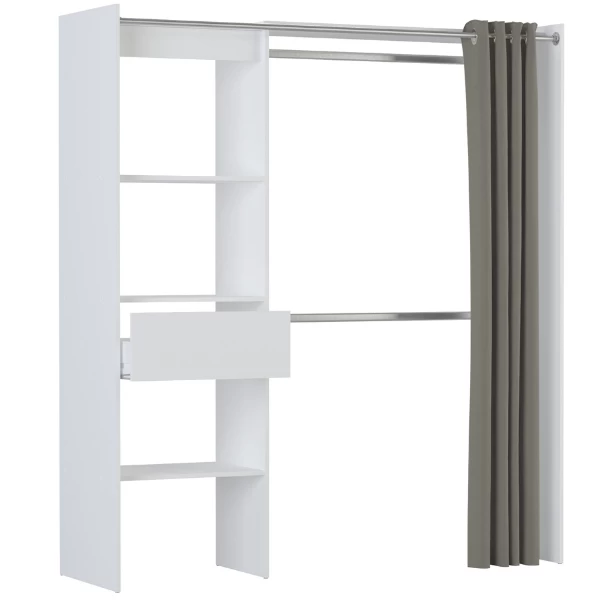 Verlengbare Kleerkast Boutique 114/168 Cm-mat Wit 9 Verlengbare Kleerkast Boutique 114/168 Cm-mat Wit - Afbeelding 7