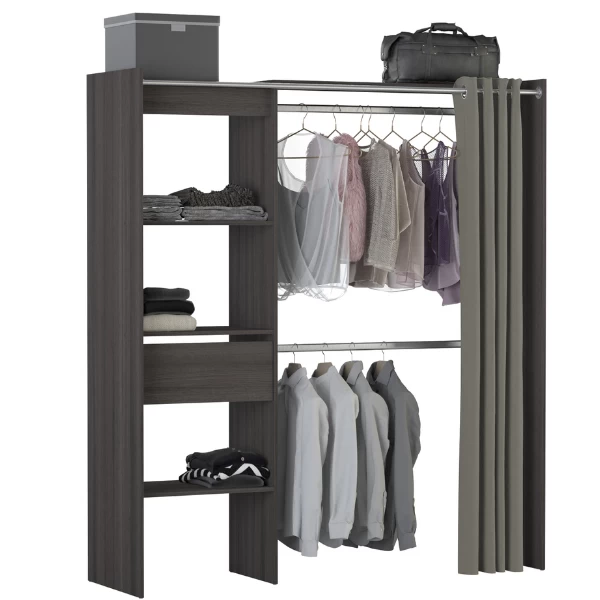 Verlengbare Kleerkast Boutique 114/168 Cm-Vulcano Eik 4 Verlengbare Kleerkast Boutique 114/168 Cm-Vulcano Eik - Afbeelding 2