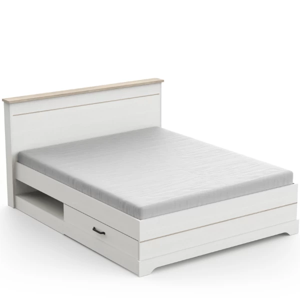 Bed Charme 160x200 Cm-Kronberg Eik/structuurwit 12 Bed Charme 160x200 Cm-Kronberg Eik/structuurwit - Afbeelding 10