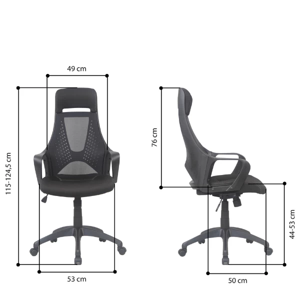 Bureaustoel Fieke-matzwart 4 Bureaustoel Fieke-matzwart - Afbeelding 2