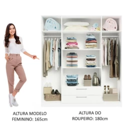 Kleerkast Rhea, 4 Draaideuren, 5 Legplanken, 2 Kledingroedes En 2 Lades-wit -Collectie Slaapkamermeubels Ontwerp zonder titel 2023 04 19T135116.630 dd34